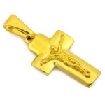 Zawieszka srebrny pozłacany krzyżyk z pasyjką