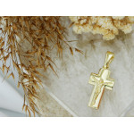 Zawieszka srebrny pozłacany krzyżyk z pasyjką