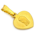 Medalik srebrny pozłacany małe serce z Matką Boską