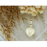 Medalik srebrny pozłacany małe serce z Matką Boską