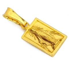 Medalik srebrny prostokątny z Niepokalaną możliwy grawer