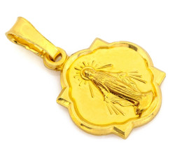 Medalik srebrny pozłacany szkaplerz dwustronny