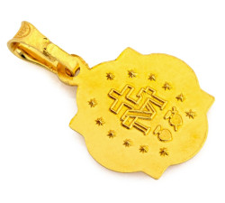 Medalik srebrny pozłacany szkaplerz dwustronny