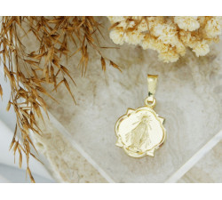 Medalik srebrny pozłacany szkaplerz dwustronny