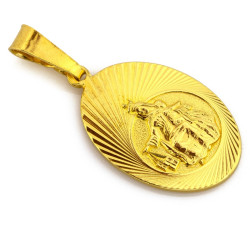 Medalik srebrny pozłacany Matka Boska Szkaplerzna