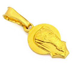 Srebrny medalik Matka Boska profil pozłacany