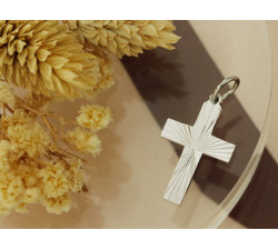 Krzyżyk srebrny frezowany bez wizerunku