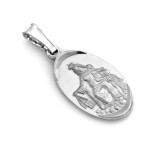 Medalik srebrny dwustronny Serce Jezusa Matka Boska