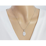 Medalik srebrny dwustronny Serce Jezusa Matka Boska