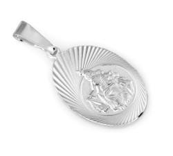 Srebrny medalik dwustronny owalny