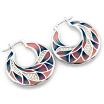 Srebrne kolczyki koła z cyrkoniami, rodowane, na prezent