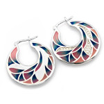 Srebrne kolczyki koła z cyrkoniami, rodowane, na prezent