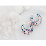 Srebrne kolczyki koła z cyrkoniami, rodowane, na prezent