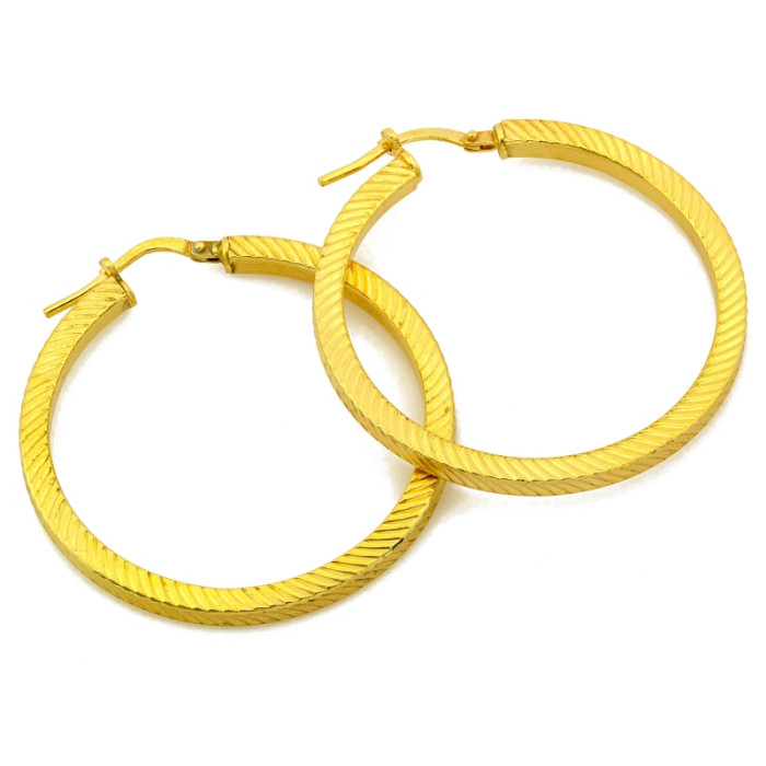 Pozłacane srebrne kolczyki koła 36.4mm