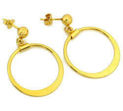 Srebrne kolczyki wiszące pozłacane, cyrkonie