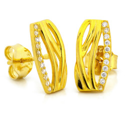 Srebrne kolczyki pozłacane z cyrkoniami