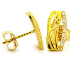 Srebrne kolczyki pozłacane z cyrkoniami