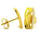 Srebrne kolczyki pozłacane z cyrkoniami