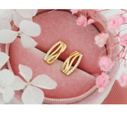 Srebrne kolczyki pozłacane z cyrkoniami