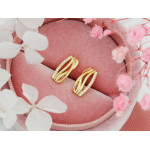 Srebrne kolczyki pozłacane z cyrkoniami