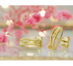 Srebrne kolczyki pozłacane z cyrkoniami