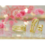 Srebrne kolczyki pozłacane z cyrkoniami