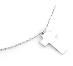 Srebrny naszyjnik z krzyżykiem na prezent