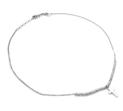 Srebrny naszyjnik z krzyżykiem na prezent