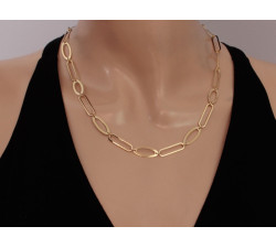 Naszyjnik srebrny pozłacany duże ogniwa
