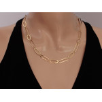 Naszyjnik srebrny pozłacany duże ogniwa