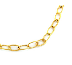 Srebrny naszyjnik pozłacany z dużych owalnych ogniw