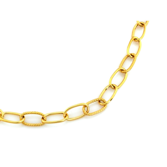 Srebrny naszyjnik pozłacany z dużych owalnych ogniw