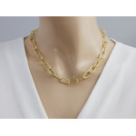 Srebrny naszyjnik pozłacany z dużych owalnych ogniw