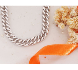 Srebrny łańcuszek rodowany, dla mężczyzny, 60cm