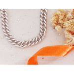 Srebrny łańcuszek rodowany, dla mężczyzny, 60cm