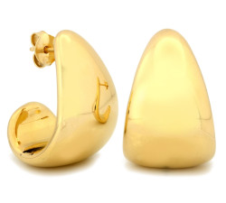 Duże krople kolczyki srebrne pozłacane na sztyfcie