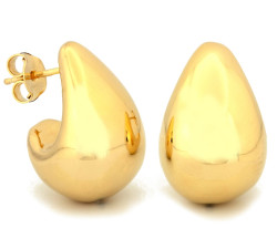 Srebrne kolczyki duże pozłacane modne krople