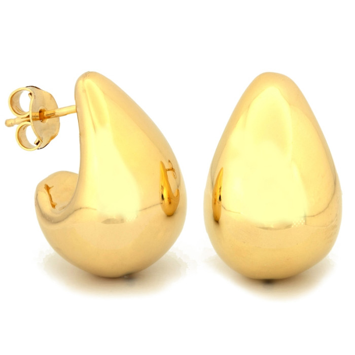 Srebrne kolczyki duże pozłacane modne krople