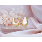 Srebrne kolczyki duże pozłacane modne krople