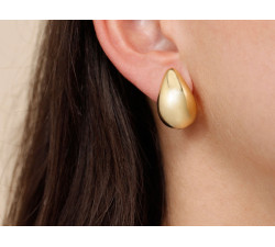 Srebrne kolczyki duże pozłacane modne krople