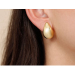 Srebrne kolczyki duże pozłacane modne krople