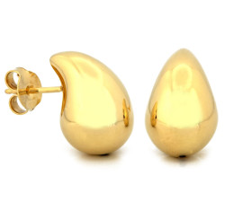 Srebrne kolczyki pozłacane krople na sztyfcie