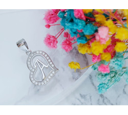 Srebrna zawieszka serce z literką A