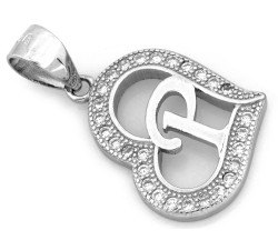 Zawieszka srebrna serce z cyrkoniami P