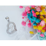 Zawieszka srebrna serce z cyrkoniami i literką Z