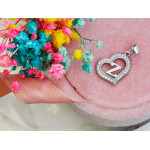 Zawieszka srebrna serce z cyrkoniami i literką Z