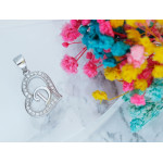 Srebrna zawieszka serce z literką D