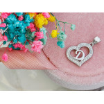 Srebrna zawieszka serce z literką D