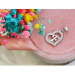 Srebrna zawieszka serce z literką F