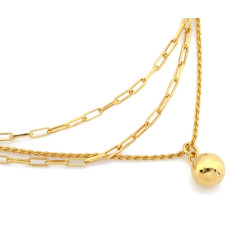 Złocony naszyjnik srebrny z kulką